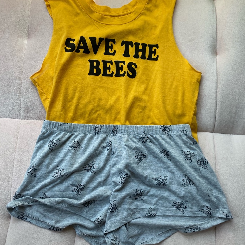 Save the bees two piece pajama set
